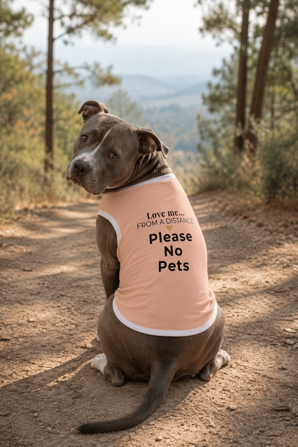 “Love Me… From a Distance” Dog Tank | Everyday Collection | Soft Cotton Dog Shirt