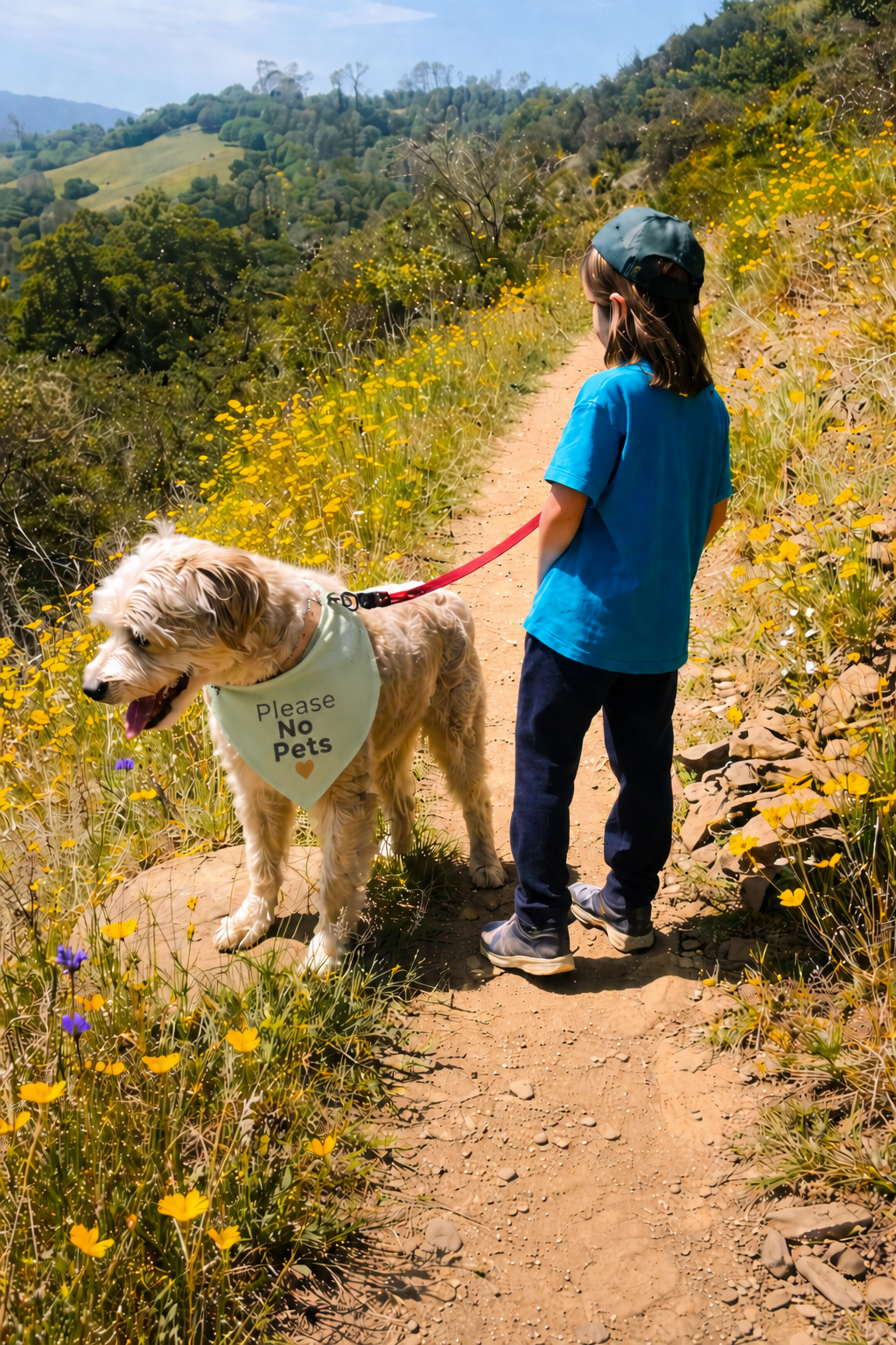 No Petting Please Bandana | Oatmeal | Slip-On Collar Bandana
